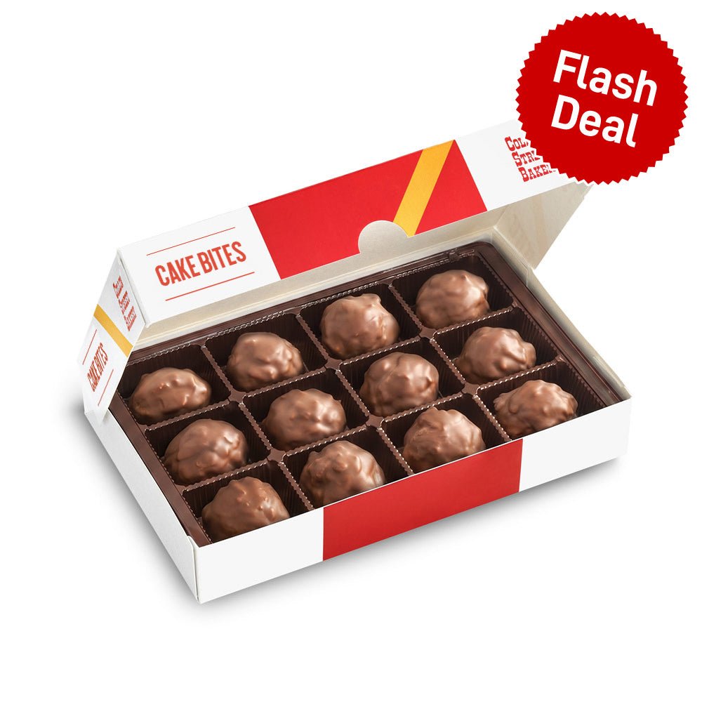 Chocolate Strawberry Fudge Pecan Cake Bites