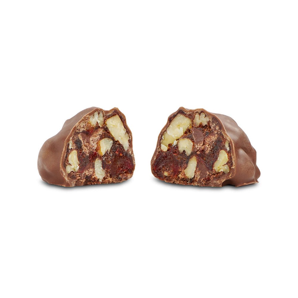 Chocolate Strawberry Fudge Pecan Cake Bites