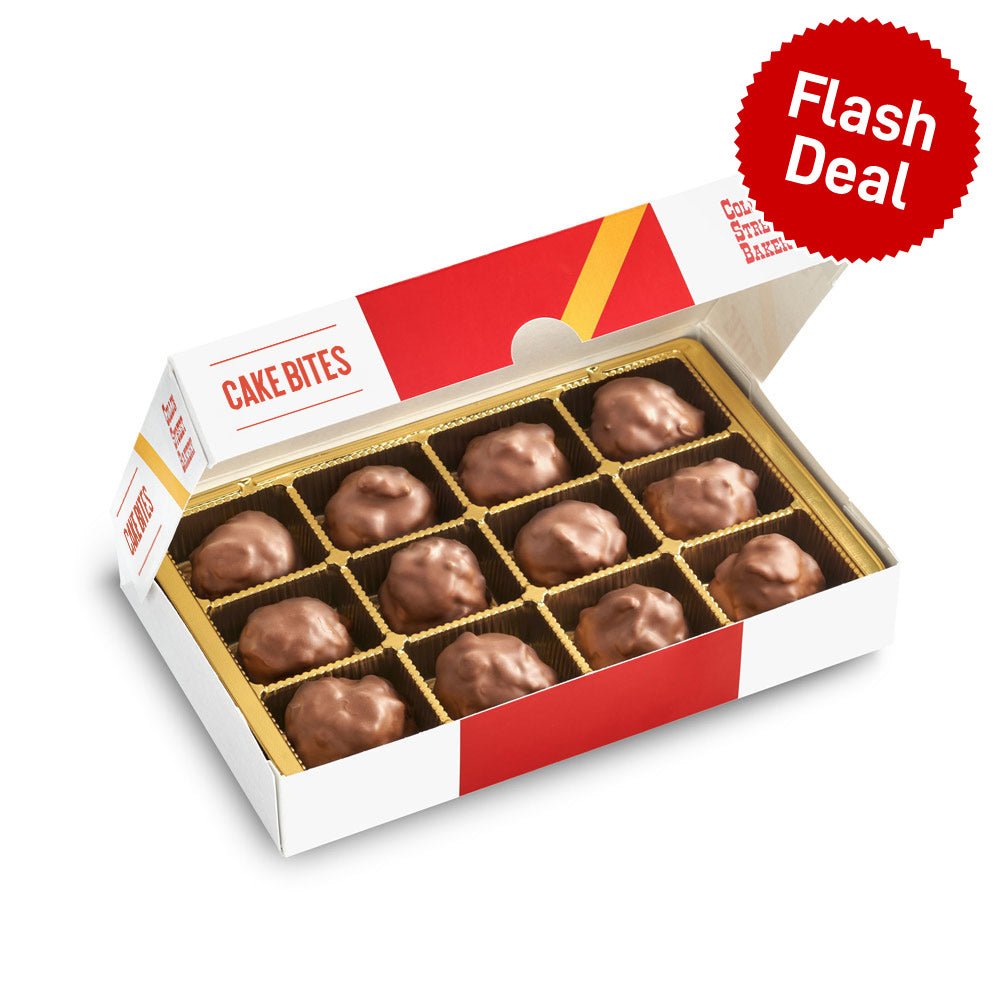 Chocolate Strawberry Fudge Pecan Cake Bites