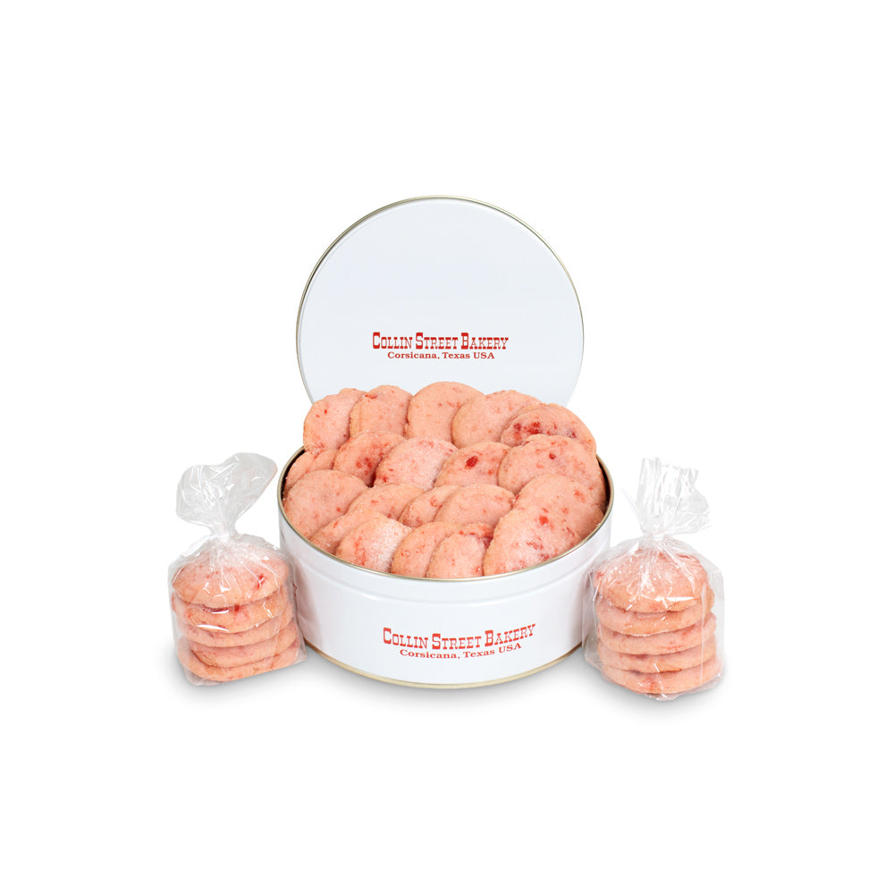 Cherry Ice Box cookies with packaging in a collectible tin