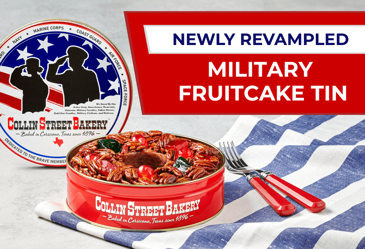 Revamped Military Pecan Fruitcake Tin – A Tribute to Heroes