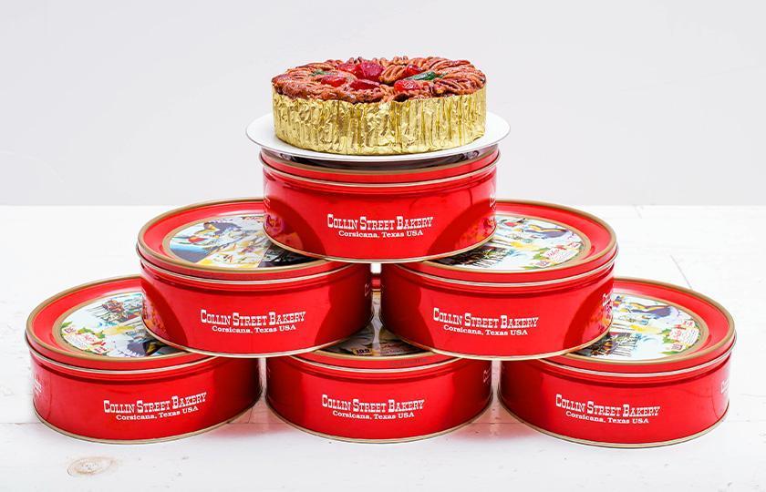 Collin Street Bakery DeLuxe® Fruitcake Stacked