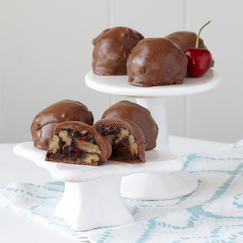 Chocolate Cherry Fudge Pecan Cake Bites