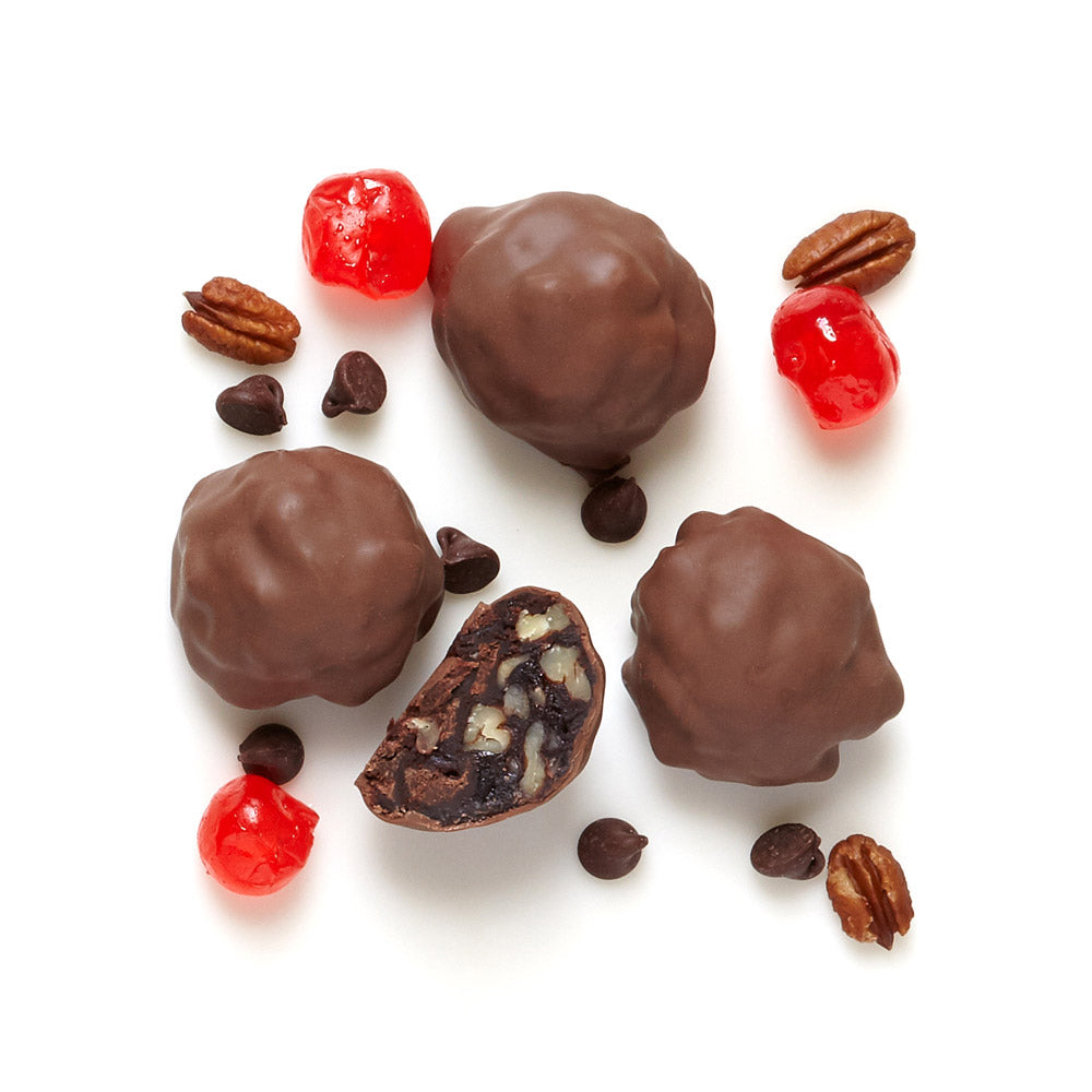 Chocolate Cherry Fudge Pecan Cake Bites