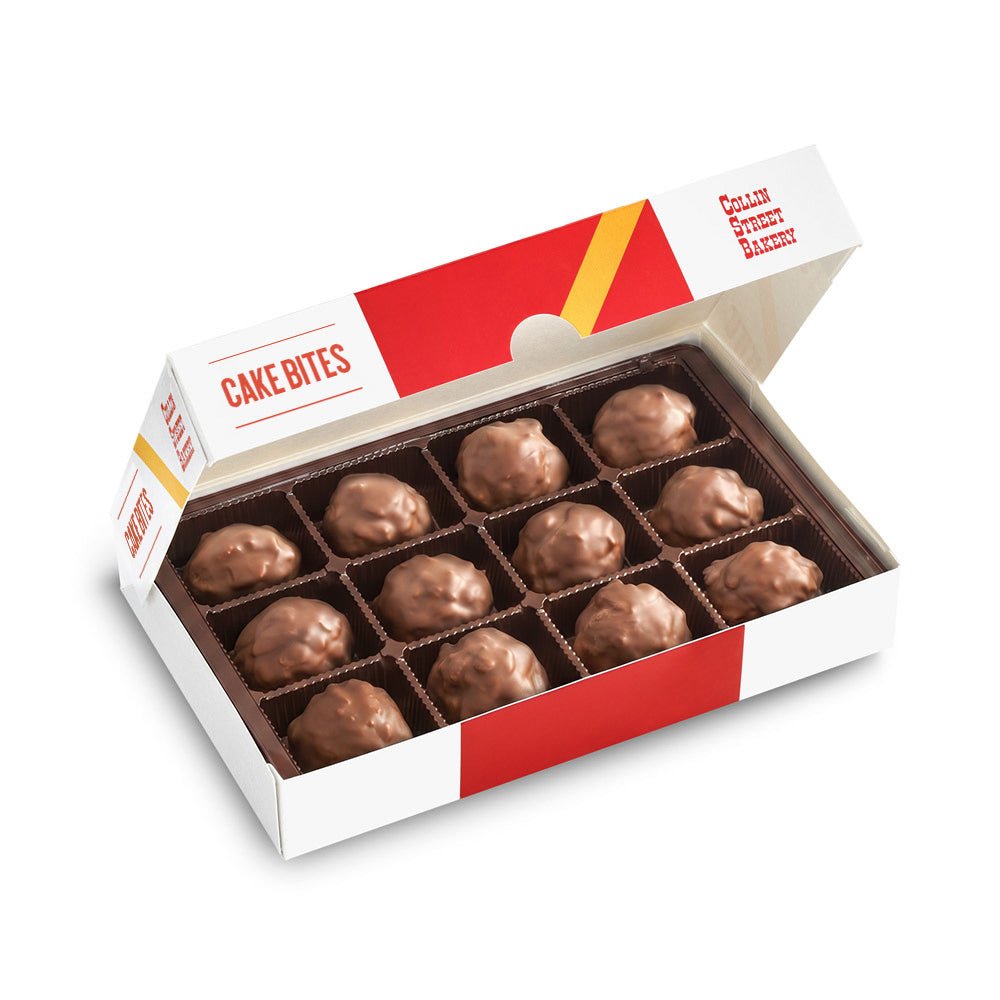 Chocolate Strawberry Fudge Pecan Cake Bites