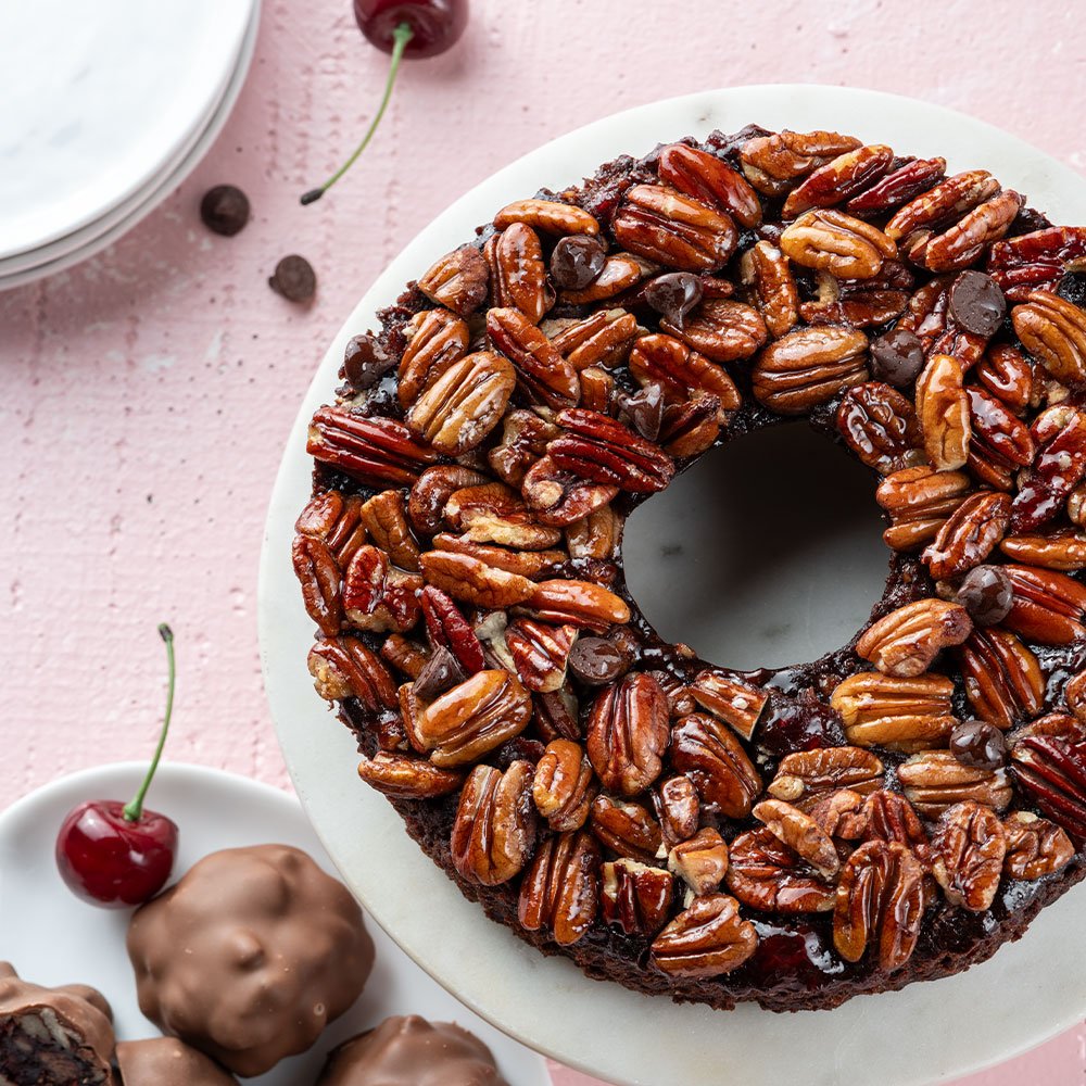 Cherry Fudge Pecan Cake