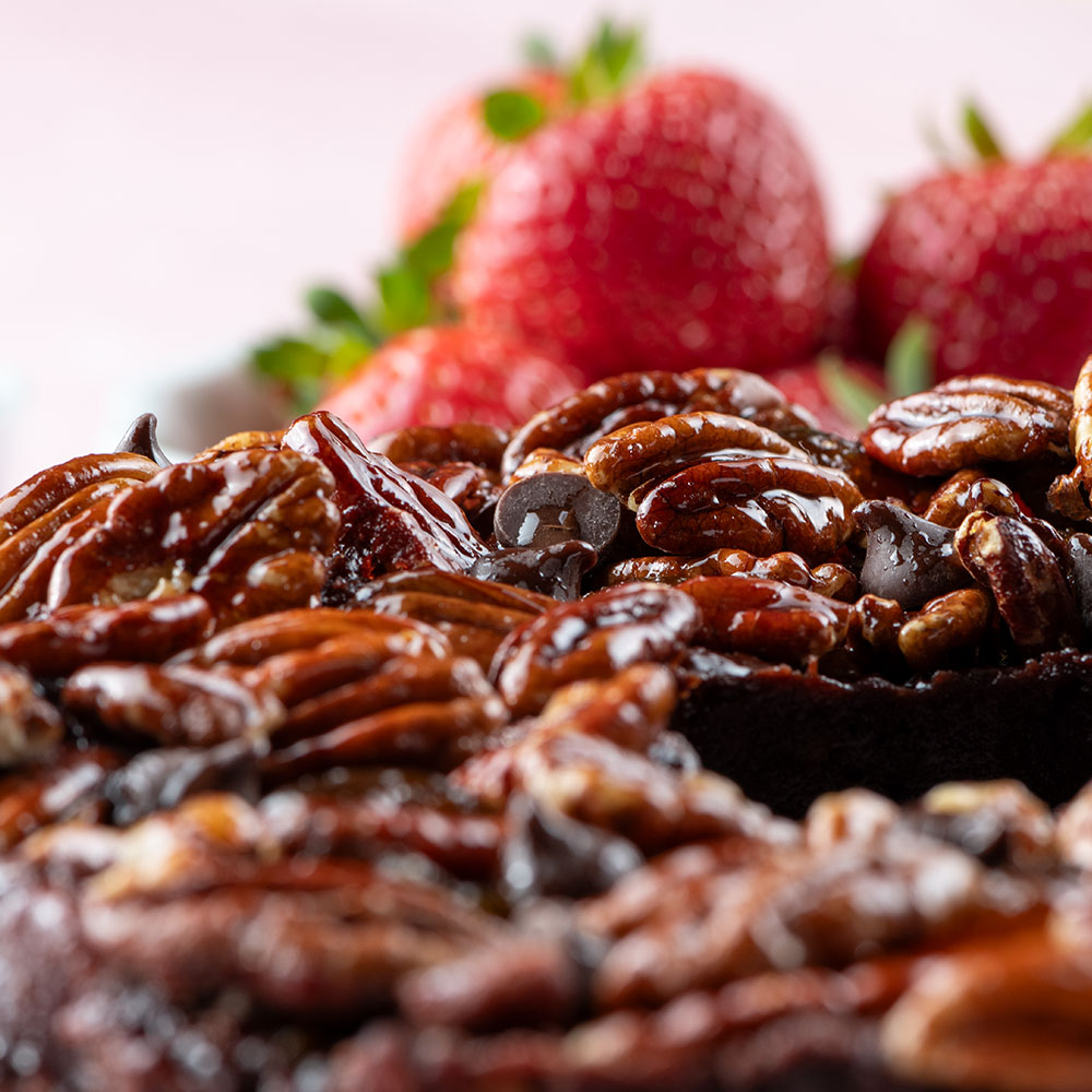 Strawberry Fudge Pecan Cake