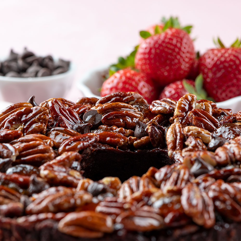 Strawberry Fudge Pecan Cake