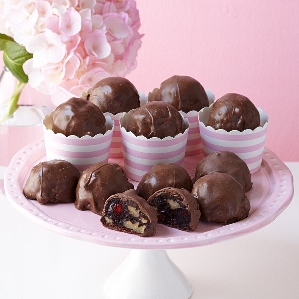 Chocolate Cherry Fudge Pecan Cake Bites