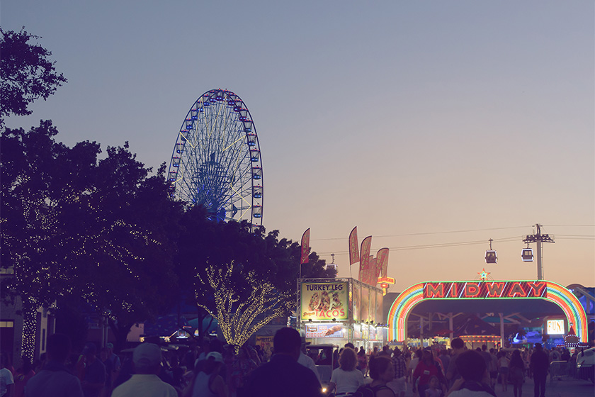 Sunset at the Texas State Fair Midway