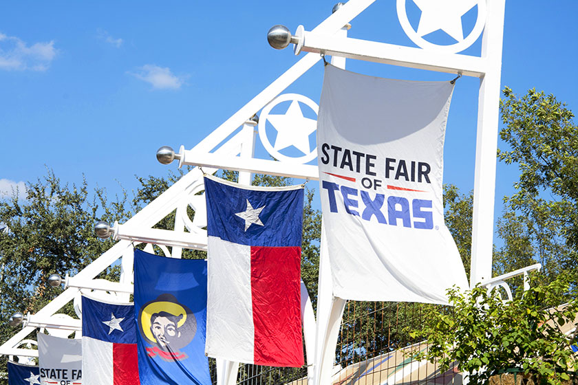 The Texas State Fair flags